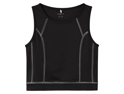 Name It sporttop sort med kontrastsyninger